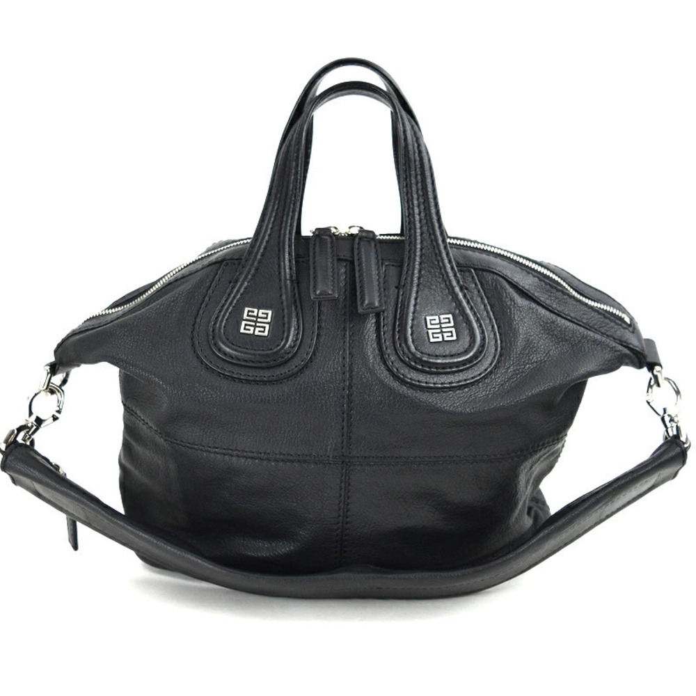 Givenchy Nightingale Handbag Shoulder Tote Bag Black Leather One